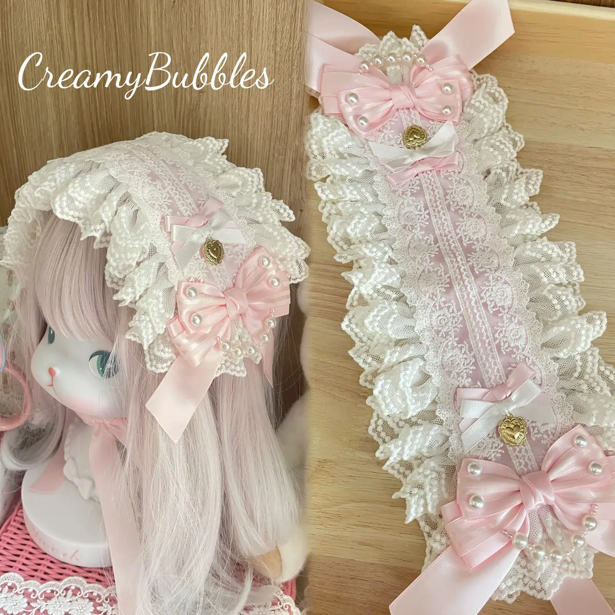 

Розовые ленты для волос в стиле Лолиты, аксессуары для волос, кружевная повязка на голову с бантом, жемчужный головной убор для волос, женские ленты для волос для девочек, свадебные украшения, тиара