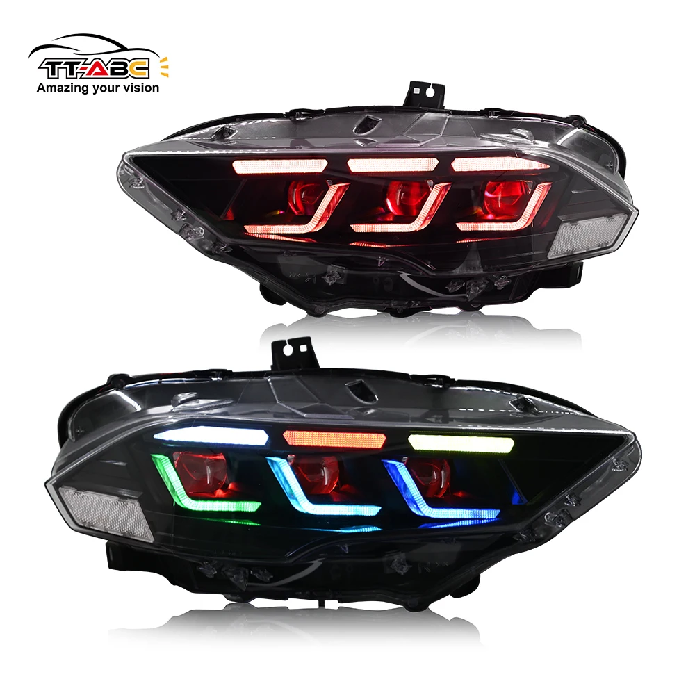 

TT-ABC заводская цена RGB фары для Ford S650 Mustang 2018-2022 гг. Полный светодиодный передний фонарь последовательный указатель поворота в сборе