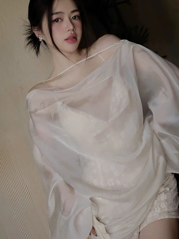 Women Lace-up Two Piece Set Women Long Sleeves Folds Irregular Loose Mini Dress + Lace Jumpsuit Suits Evening Party Celebrity