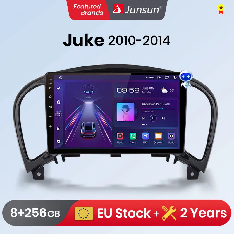 Junsun Wireless CarPlay Android Auto Car Radio for Nissan Juke YF15 2010-2014 GPS smart SystemsStereo Multimedia Car Radio