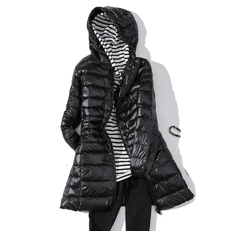 Woman Jackets Winter Hooded Women Down Coat Portable Long Parkas Padded Puffer Overcoat Woman