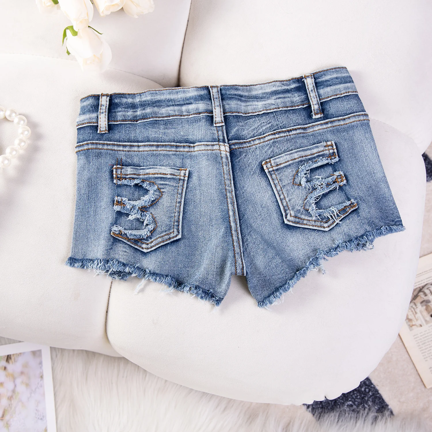 Summer Sexy Club Girl Low Waist Denim Shorts Women's Hot Pants Jeans Women's Clothing New Arrival view 4