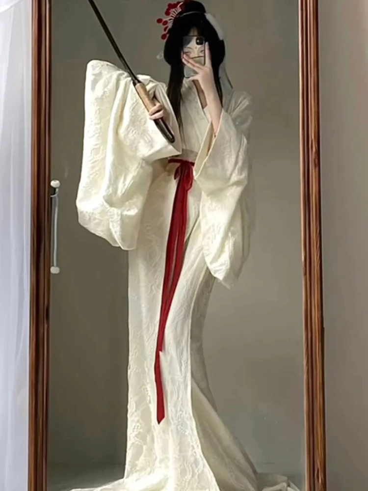 

Traditional Chinese Hanfu Women's Clothing Revival Version Improved Warring States Robe National Style Full Length Dress