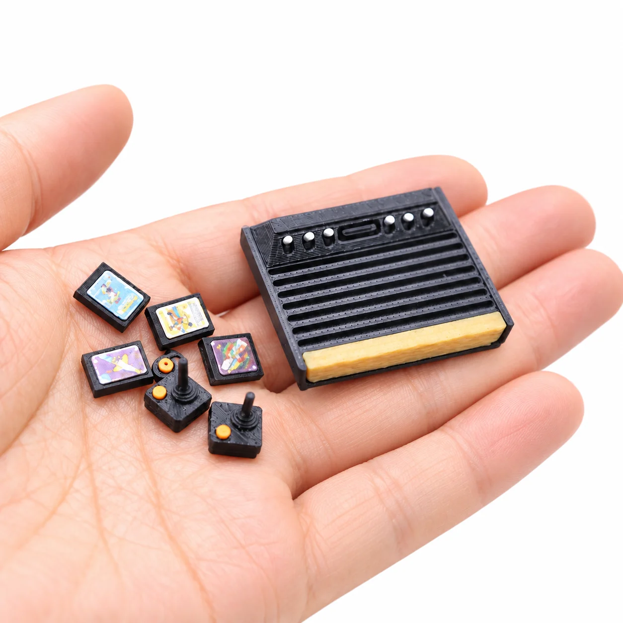 1set Mini Retro Cartridge Game Console Model Set Miniature Gaming Accessories Vintage Video Game Scene Props Desktop Decoration