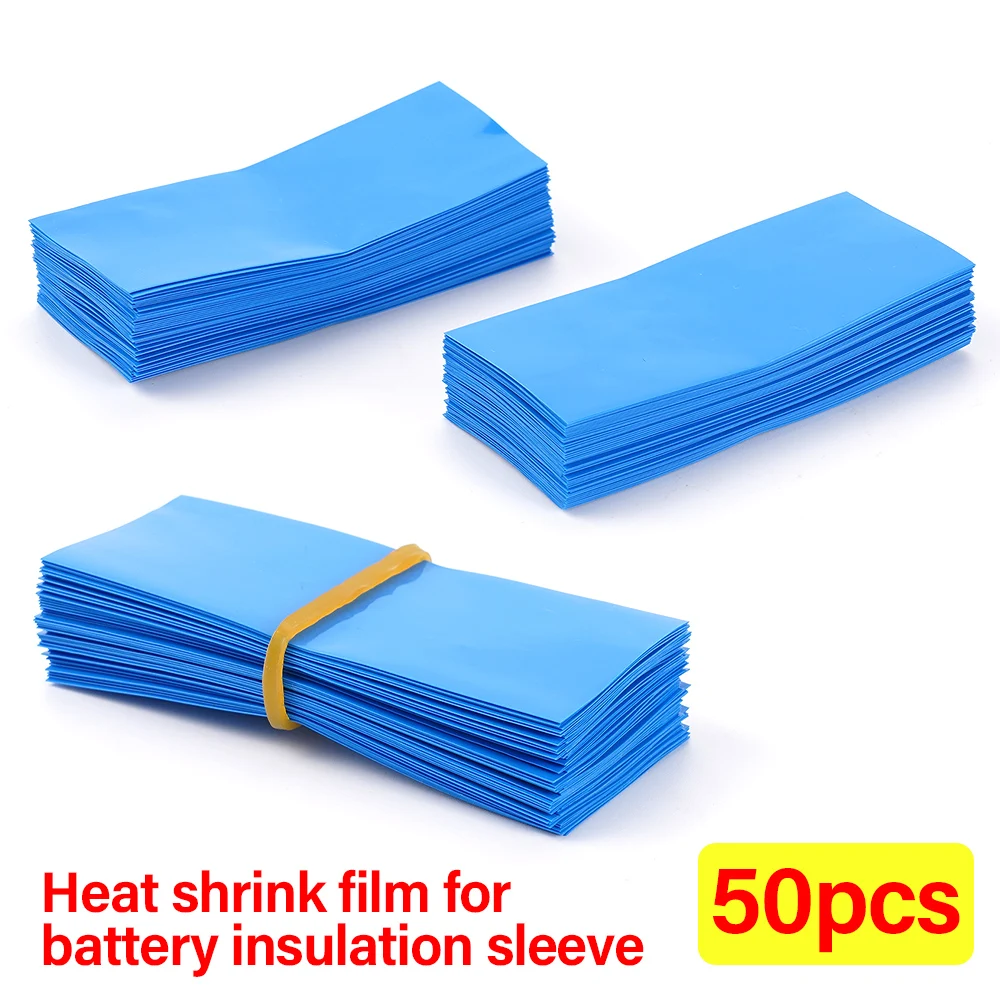 

PVC Heat Shrink Tubing 50PCS Shrink Film Battery Outer Insulation Sleeve Self-Adhesive Insulator 18650 Lithium Battery