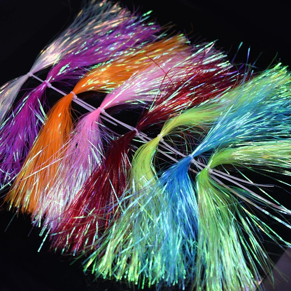30cm 5g/Beutel Wellenförmige Gliss-Stränge Irisierendes Regenbogen-Flash-Tinsel Fliegenbindematerial für Angelköder DIY ﻿ – Detail 7
