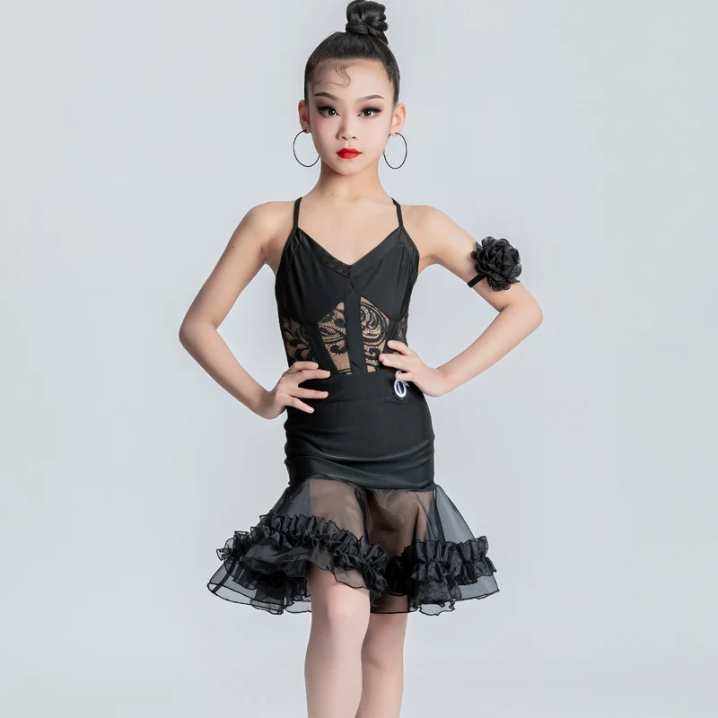 女の子のためのlatinダンスコスチューム、rumbaタンゴ、スプリットスーツ、サムバパフォーマンス、競技室ドレス、子供服