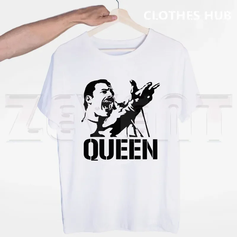 Freddie Mercury The Queen Music Rock Band Men T Shirt O-neck Casual Summer T-shirt Man Woman Tees Tops