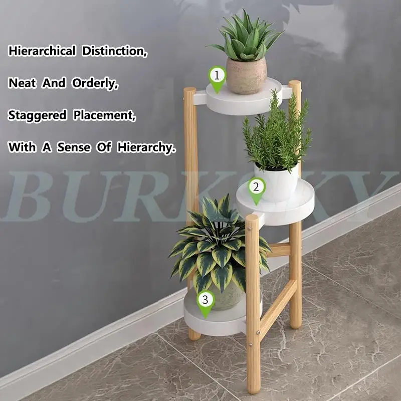 Plant Stand Flower Rack Storage Rack Balcony Multi-layer Floor Stand Iron Art Indoor Flower Pot Rack Bonsai Display Rack 3/4 Pot