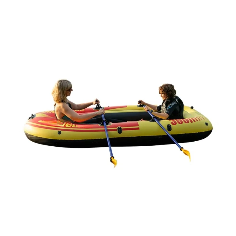 Double Pvc Inflatable Assault Boat Speed Kayak Canoe Recreation Fishing Kayak With Oar/Cushion High-strength Boat