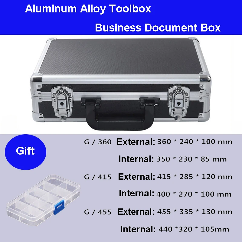 

Aluminum Tool case suitcase toolbox business File box Impact resistant safety equipment camera bag with pre-cut foam