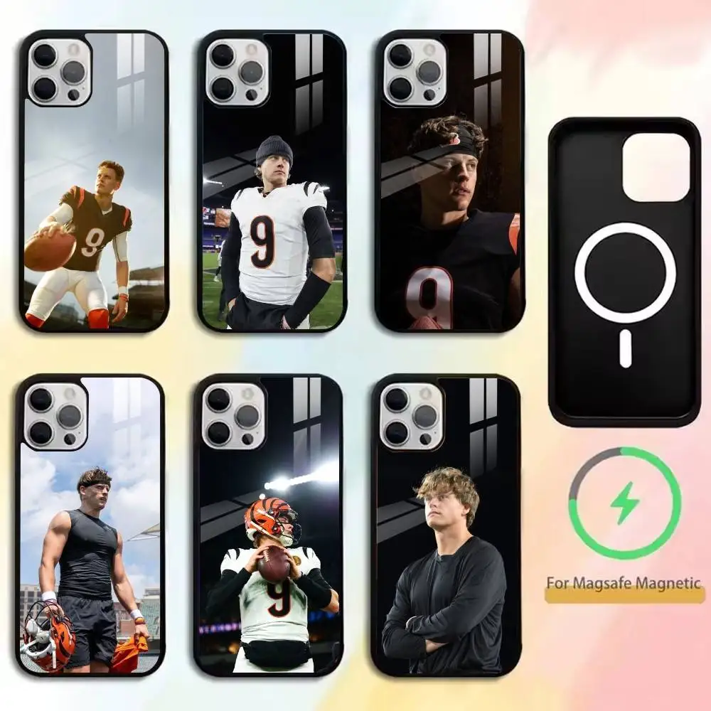 

J-Joe B-Burrow-Rugby-Quarterback Phone Case For IPhone17,16,15,14,13,12,11 Plus,Pro Allows Magnetic Wireless Charging