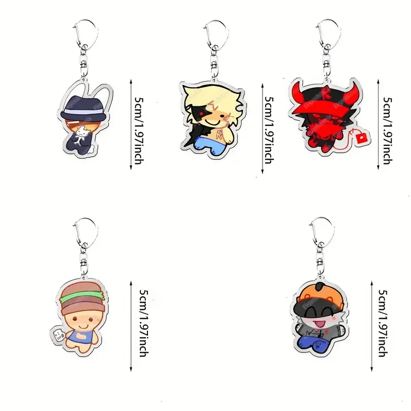 سلاسل المفاتيح المصنوعة من الأكريليك الساخن لعبة ضيف 1337 Noob Shedletsky جون دو c00lkidd إليوت الكرتون كيرينغ قلادة الألعاب الهدايا