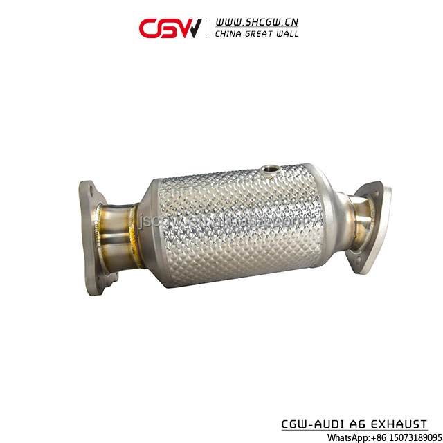 

Popular Design Automobile SS304 Muffler Exhaust Sound Header for A6 C8 2.0T Downpipe Heat Shield Casting Section