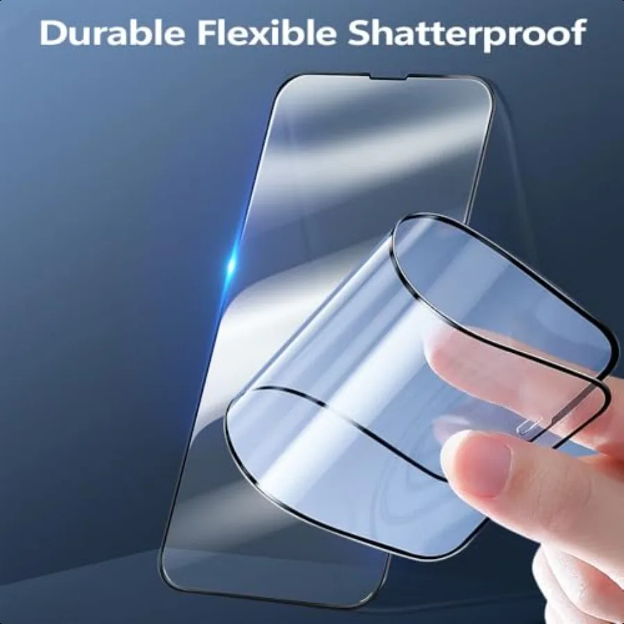 Proteggi schermo pieghevole in vetro temperato Fenzer per iPhone 16 Pro [6,3 pollici] Pellicola in vetro temperato amichevole 9H Hardn HD