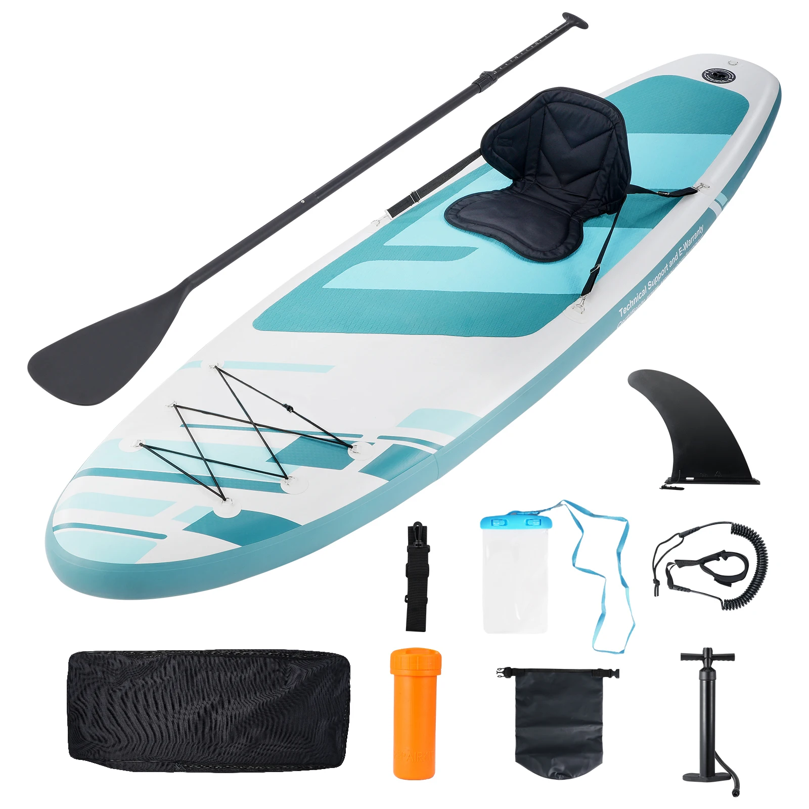 

SucceBuy Inflatable Stand Up Paddle Board 10' x 33" x 6" /10.6' x 33" x 6" Wide SUP Paddleboard with Removable Kayak Seat Paddle