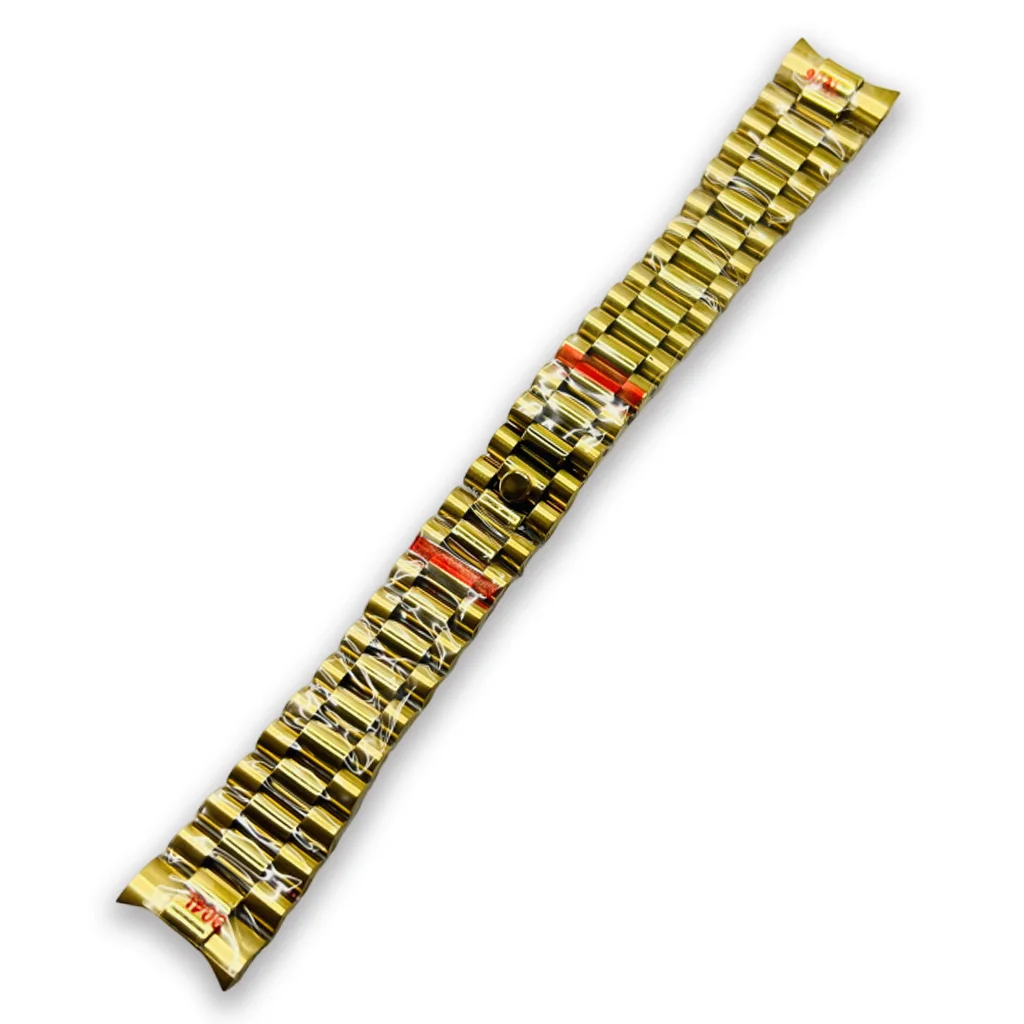 20mm Width 904L Solid Stainless Steel Watch Band Curved End Screw Links Deployment Clasp Wrist Bracelet President Strap