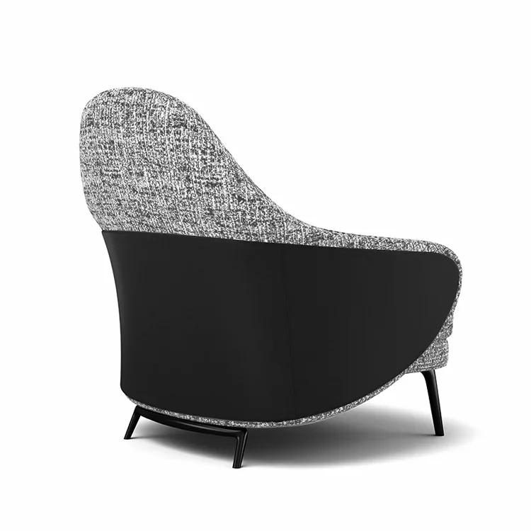 Saddle leather fabric combination foot pedal leisure recliner cloakroom bedside living room sofa chair
