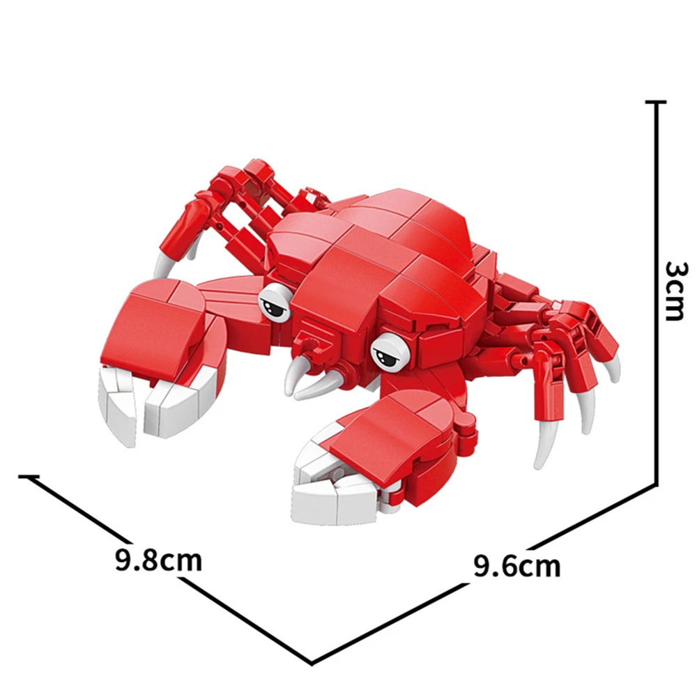Unterwasser Welt Tiere Manta Ray Clownfisch Thunfisch Krabbe Hummer Micro Bausteine Spielzeug Desktop Ornamente Ziegel Kinder Geschenk – Detail 1