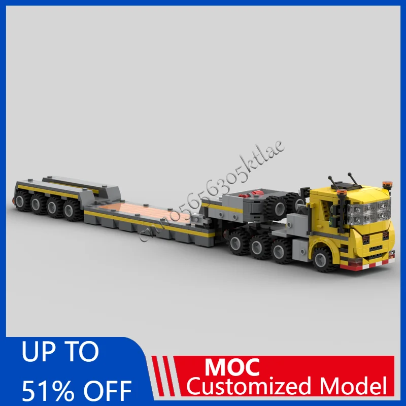 

5829, модель городской грузовика, MOC, строительные блоки, конструкция, тяжелый низкий погрузчик, сборка своими руками, кирпичи, креативная коллекция игрушек, подарки