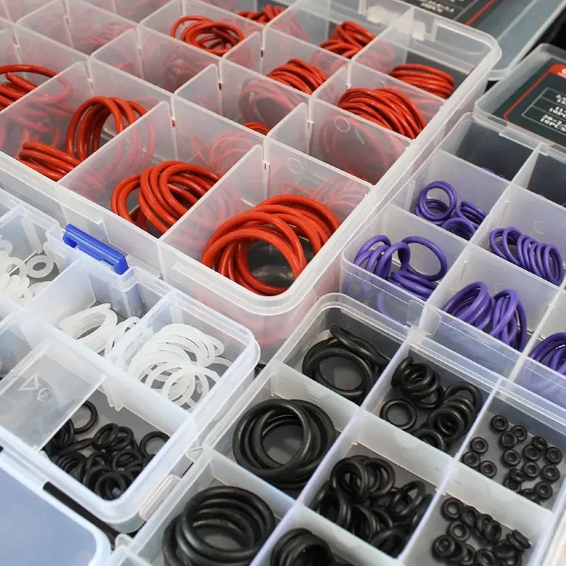 O Rings Rubber Silicone O Ring Seal NBR VMQ FKM Sealing O-rings Nitrile Washer Rubber oring set Assortment Kit Set Box Ring-.-