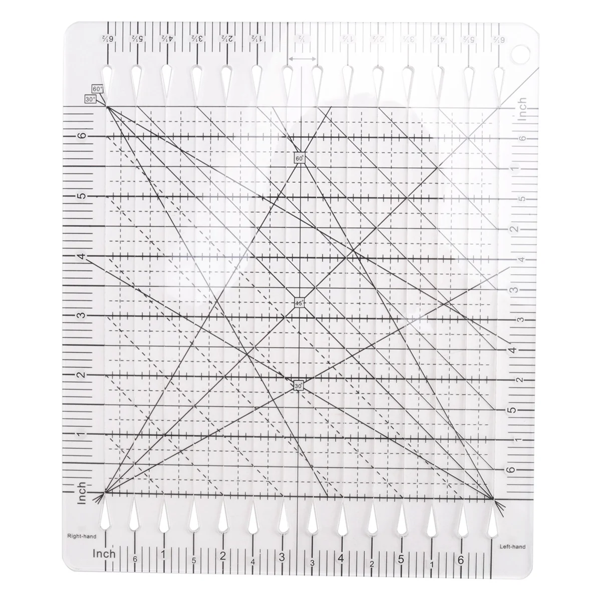 Новая швейная линейка, линейка для резки ткани, принадлежности для квилтинга, инструменты, швейные принадлежности, резак для ткани, шаблон для пэчворка, сделай сам, 6 дюймов