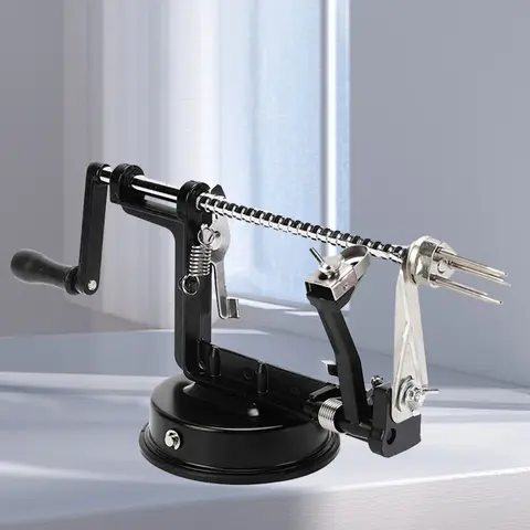 3 in 1 Fruit Peeler Slicing Machine Versatile Apple Peeler Corer Stainless Steel with Suction Base for Household Kitchen
