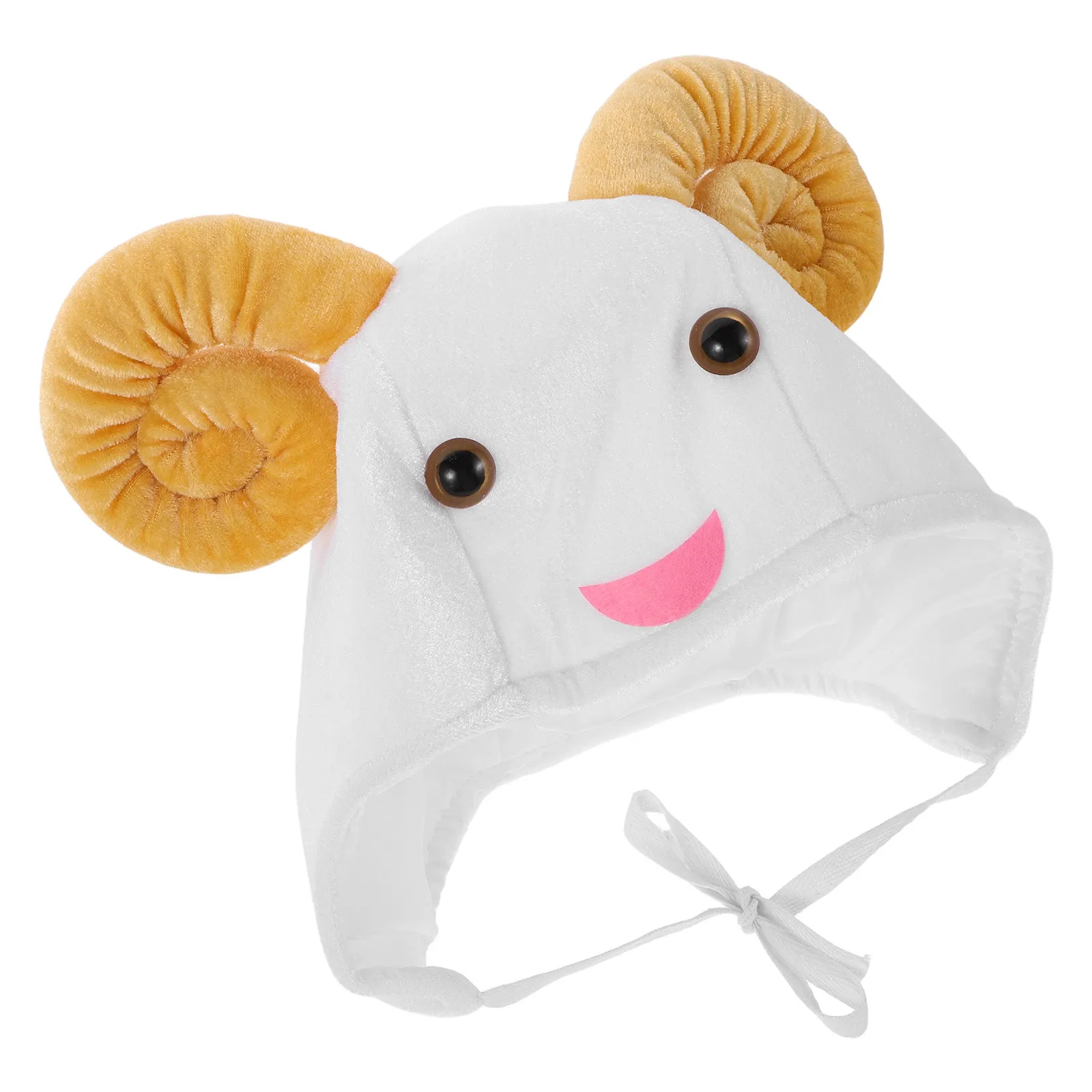 Adult Sheep Costume Hat Soft Fleece Winter Beanie Featuring RAM Horns Lamb Ears for Themed Parties Photo Sessions Cosplay Events