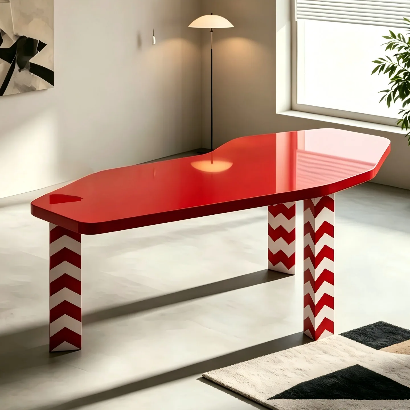 Solid wood desk wabi-**** wind household irregular triangular desk special-shaped writing table