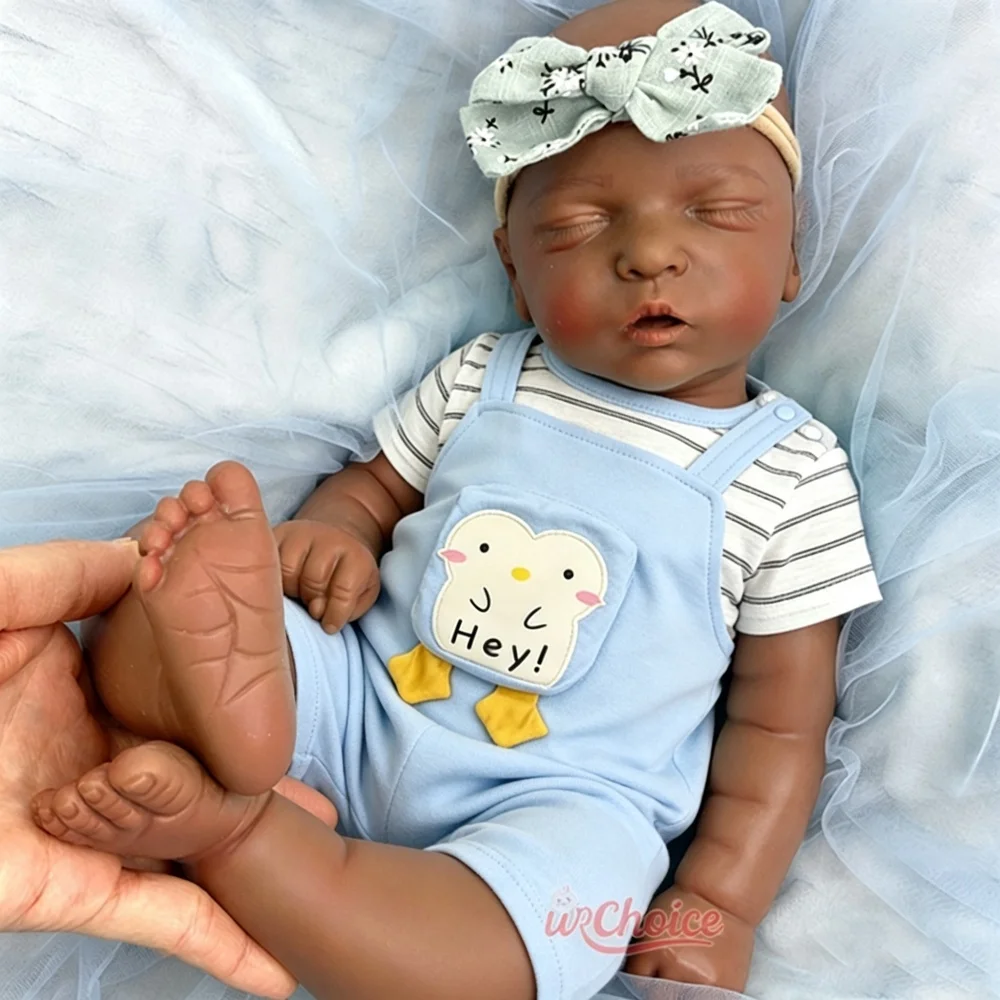 45cm Real Touch Silicone Reborn Doll Realistic Delicate Hand Painted Features Flexible Washable Doll For Role Play