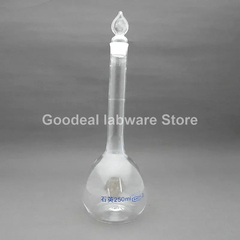 1pc 5/10/25/50/100/200/250/ 500ml Lab Transparent Quartz Glass Volumetric Flask Long Neck Measuring Flask experiment glassware