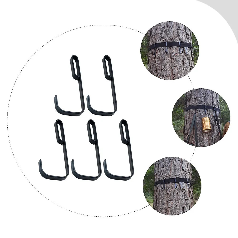 

5Pcs Tree Stand Multi Hooks Heavy Duty Black Metal Hanging Gear Hunting Accessories Equipment Holder Strap Hooks