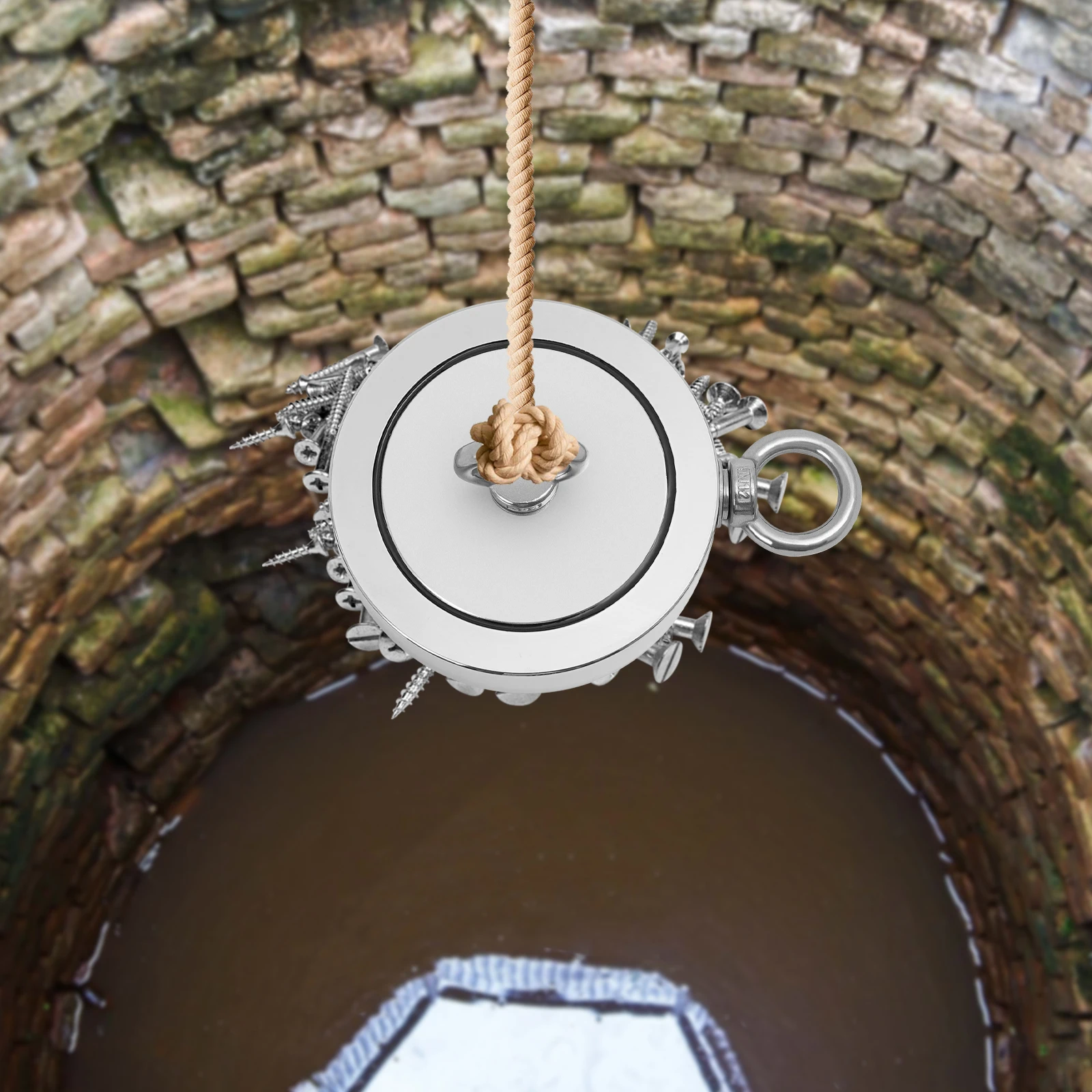 Ímã de pesca dupla face ímã de neodímio 1.4t força de tração para recuperação subaquática