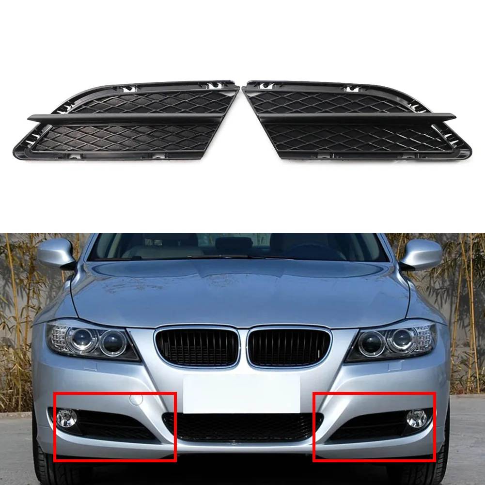 1 Pair Car Front Left Right Bumper Lower Grille Fog Light Lamp Grills Trim Insert For BMW 3Series E90 E91 2009 2010 2011 2012