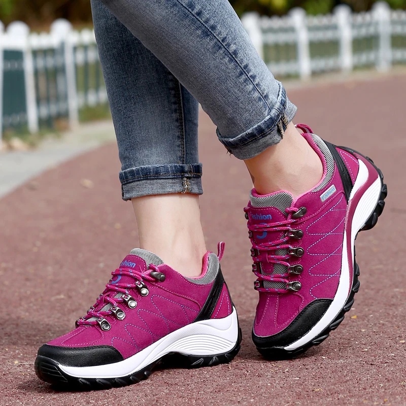 Tennis Shoes Women Cushion Athletic Walking Sneakers Breathable Jogging Fashion Sport Lace Up Platform Outdoor Waterproof