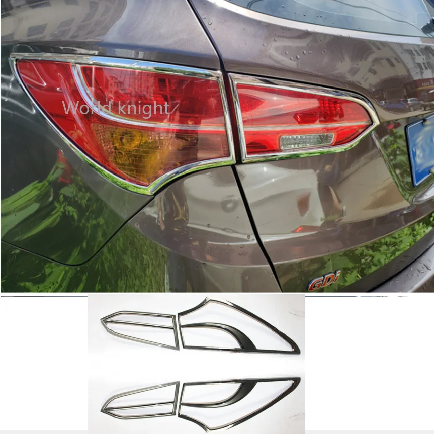 

Car Styling ABS Chrome Trim Tail Light Rear Back Frame Lamp Cover molding 4pcs For Hyundai IX45 SantaFe Santa Fe 2013-2018