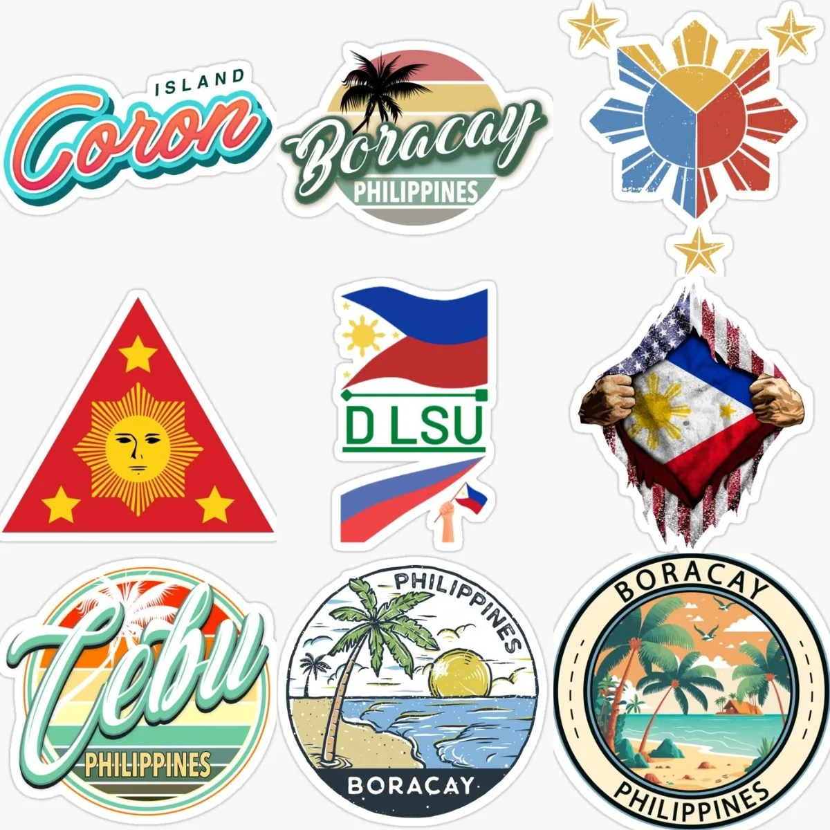 Philippines Filipino Landscape Flag Stickers Laptop Truck Accessories Window Bicycle Van Wall Car Glass Helmet Racing Decal