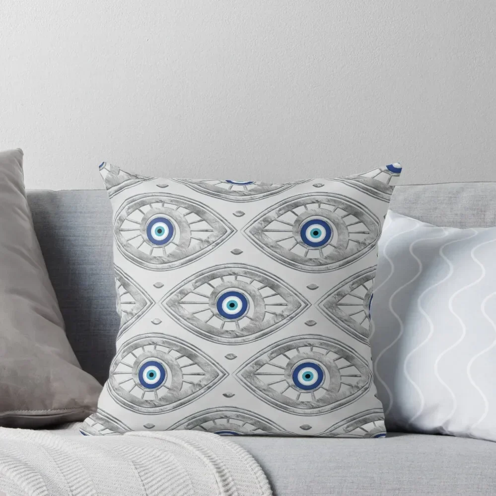 Greek Mati Mataki - Matiasma Evil Eye Pattern #3 Throw Pillow Ornamental Pillow christmas ornaments 2025 pillow