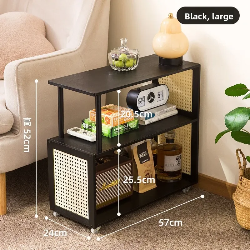 Internet celebrity Movable wheeled coffee table Household storage side cabinet Sofa side table