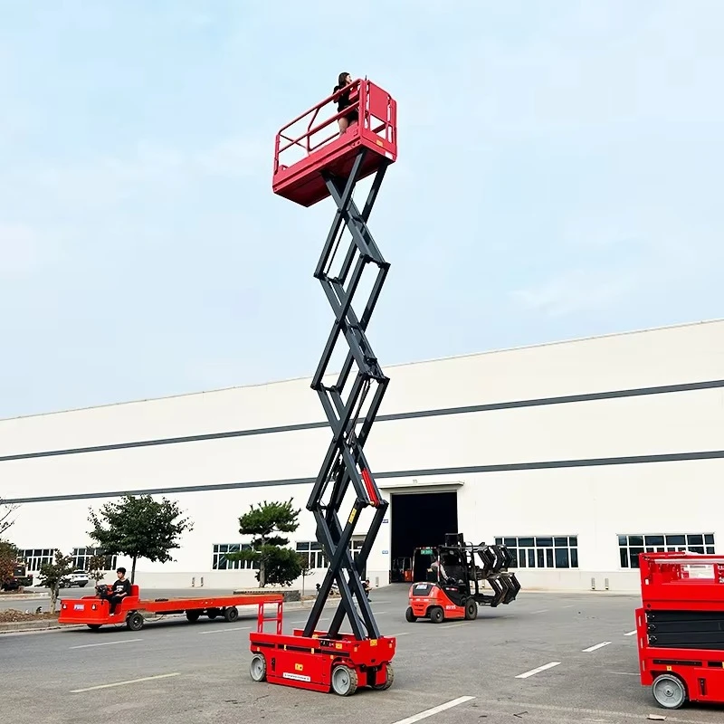 Customized Mobile Scissor Lift Platform 8m Maximum Height with 24V Battery and 25% Gradeability Aerial Lift Platform