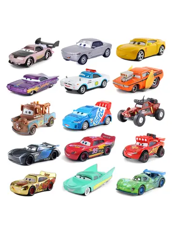 Cars 2 Cars 3 Lightning McQueen Mater Sheriff Flo Ramone Alloy Cars 1:55 Metal Die Casting Model Cars Toys Birthday Gifts