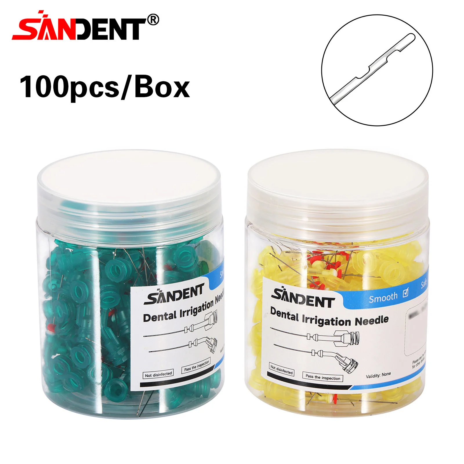 

100 шт. стоматологических аспирационных игл для эндодонтии, одноразовые насадки для шприцев с двумя отверстиями для промывания корневых каналов, 30GA