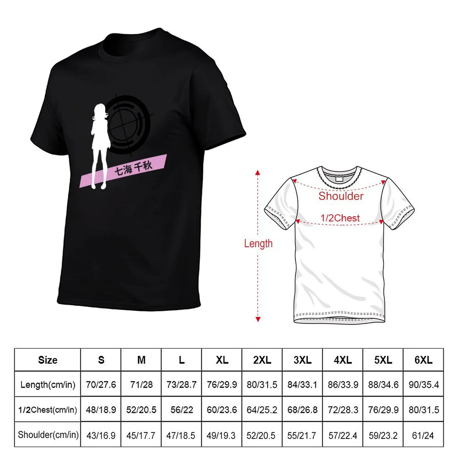 Chiaki Nanami Silhouette T-Shirt Large Size Loose Casual Tee