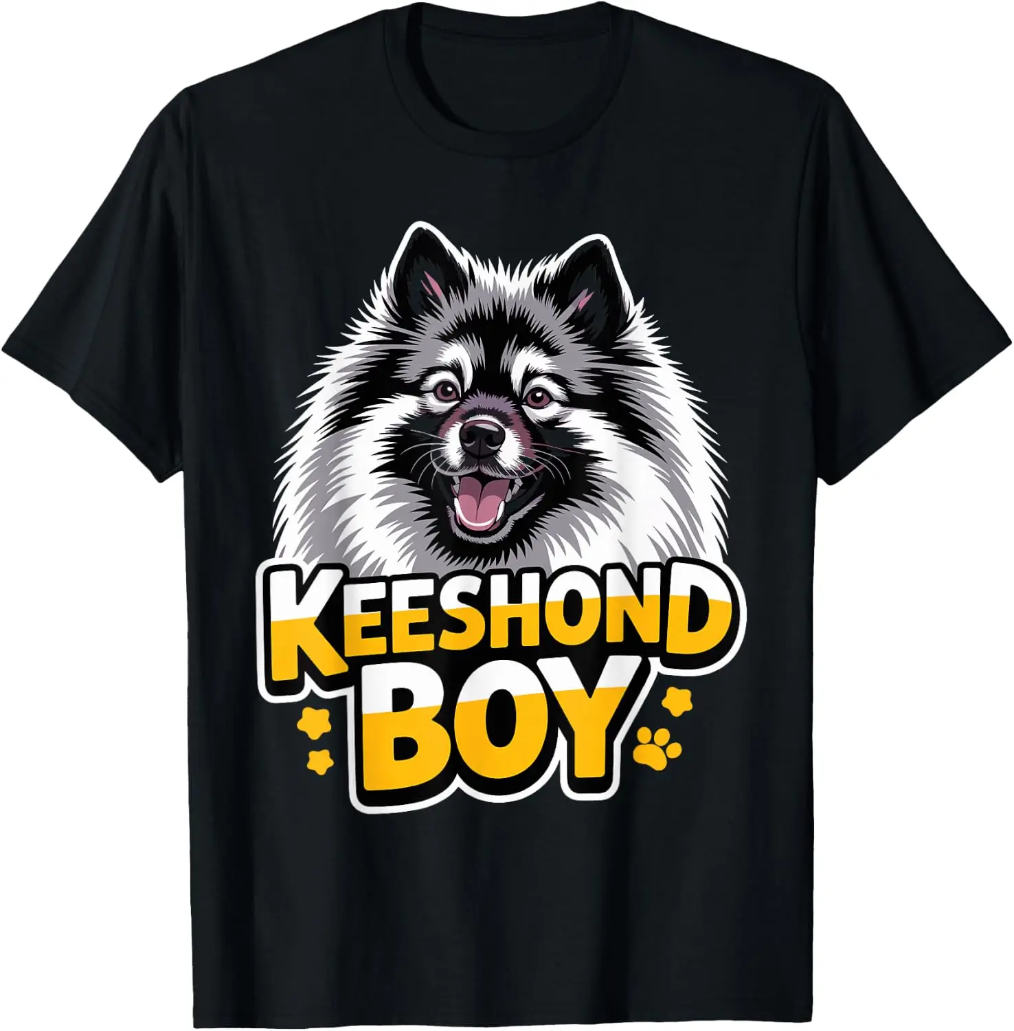 Mens Keeshond Boy Cartoon Puppy Canine Dutch Pet Dog Breed T-Shirt 100% Cotton Trendy Y2K Short-Sleeve Tee-Soft, Quick-Drying,