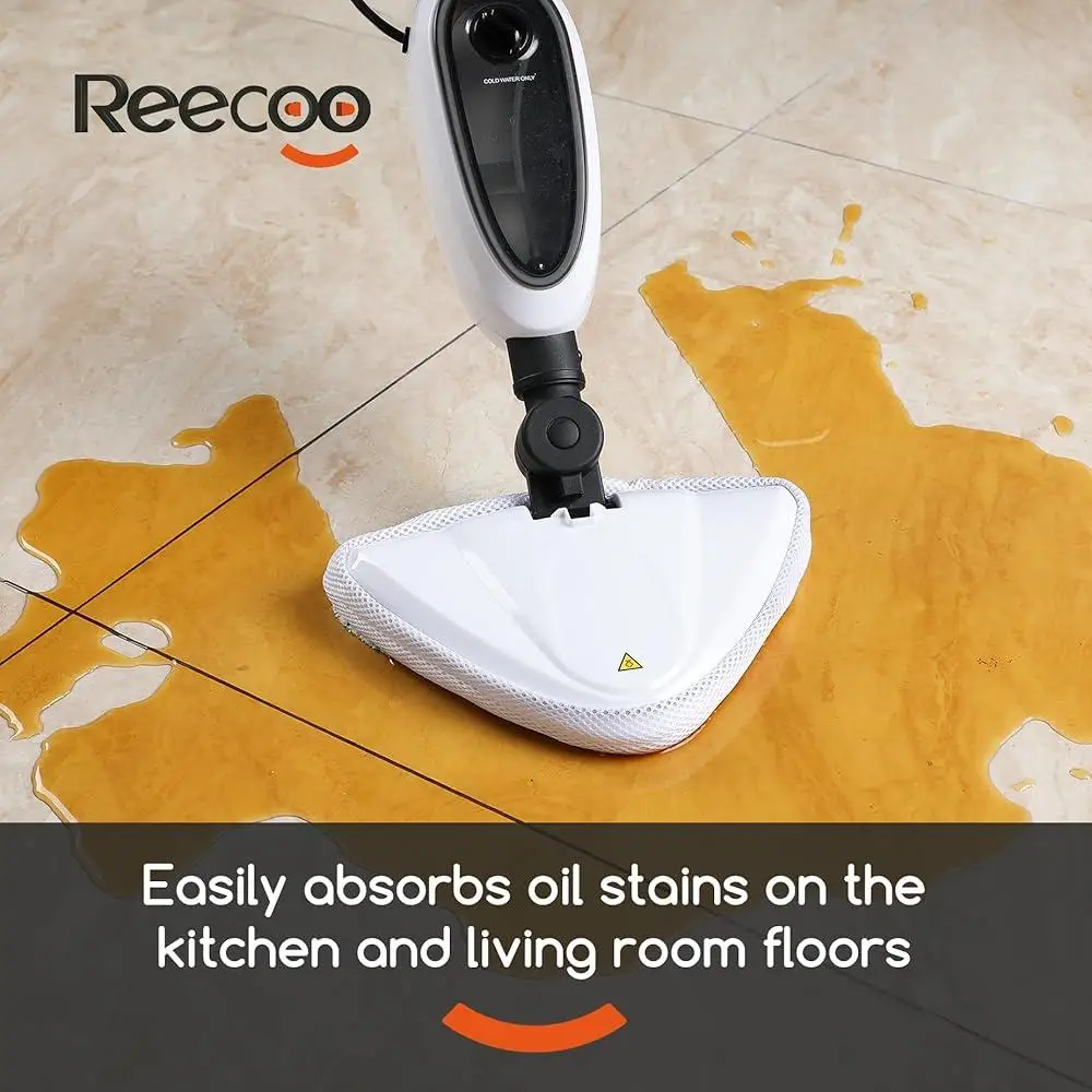 ไม้ถูพื้นไอน้ําพร้อมอุปกรณ์เสริม 8 ชิ้นความร้อนอย่างรวดเร็ว 20 วินาทีน้ําหนักเบาเครื่องทําความสะอาดพื้นกระเบื้องพรมไม้โซฟาหน้าต่างทําความสะอาดยาแนว