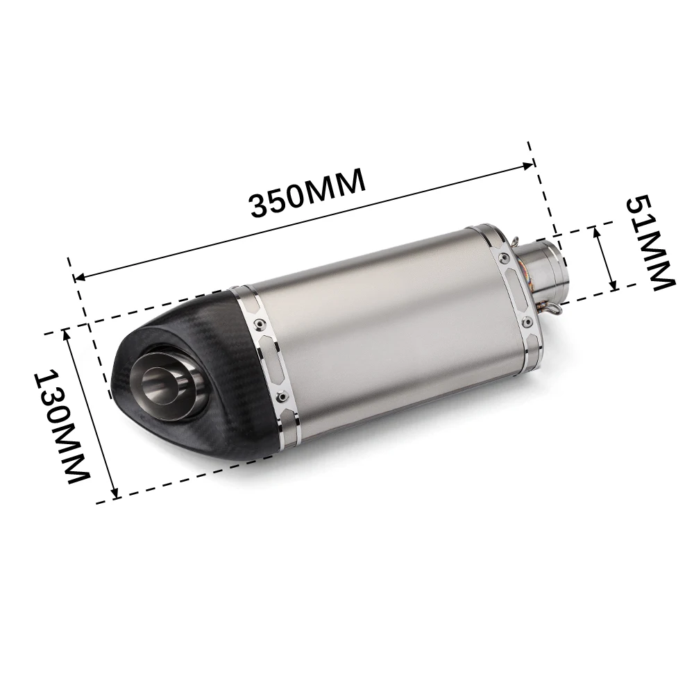 51mm Escape Moto Tube Motorcycle Exhaust Muffler with Db Killer for R3 MT07 FZ1 R6 R15 ZX6R ZX10 Z900 Z400 CBR1000 GSXR1000 M20