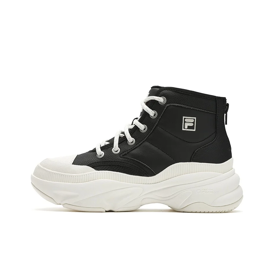 FILA BREAD Comfortable Mid top Chunky Sneakers Women's Black White F12W441114FBG