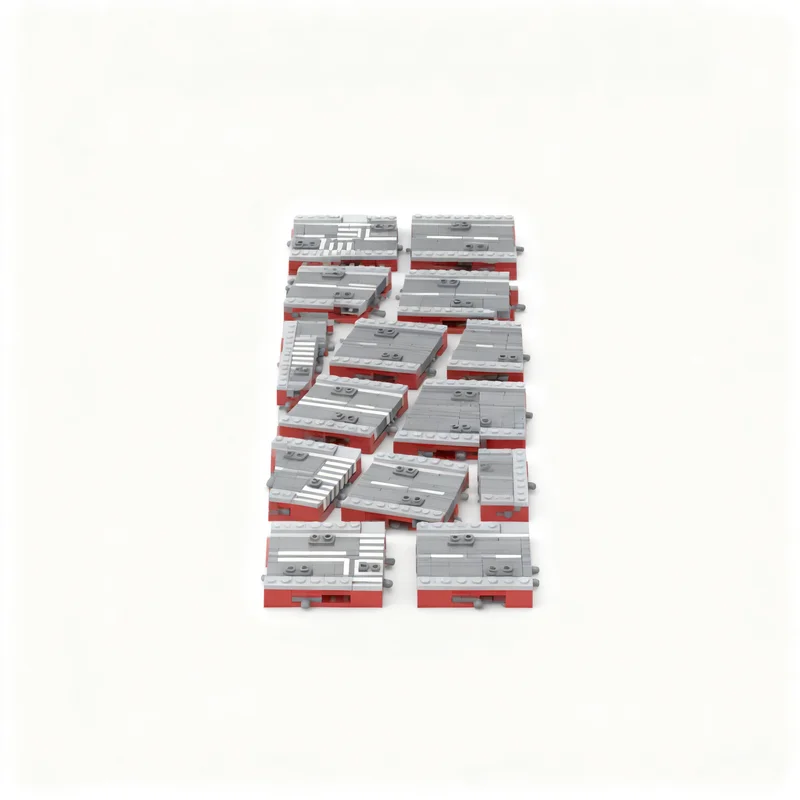 986-teiliges MOC Modulares Straßenlandschafts-Set Mini-Mikro-Straßen Gerade Modellbausteine Konstruktionsspielzeug Weihnachtsgeschenk Bausteine Geburtstagsgeschenk