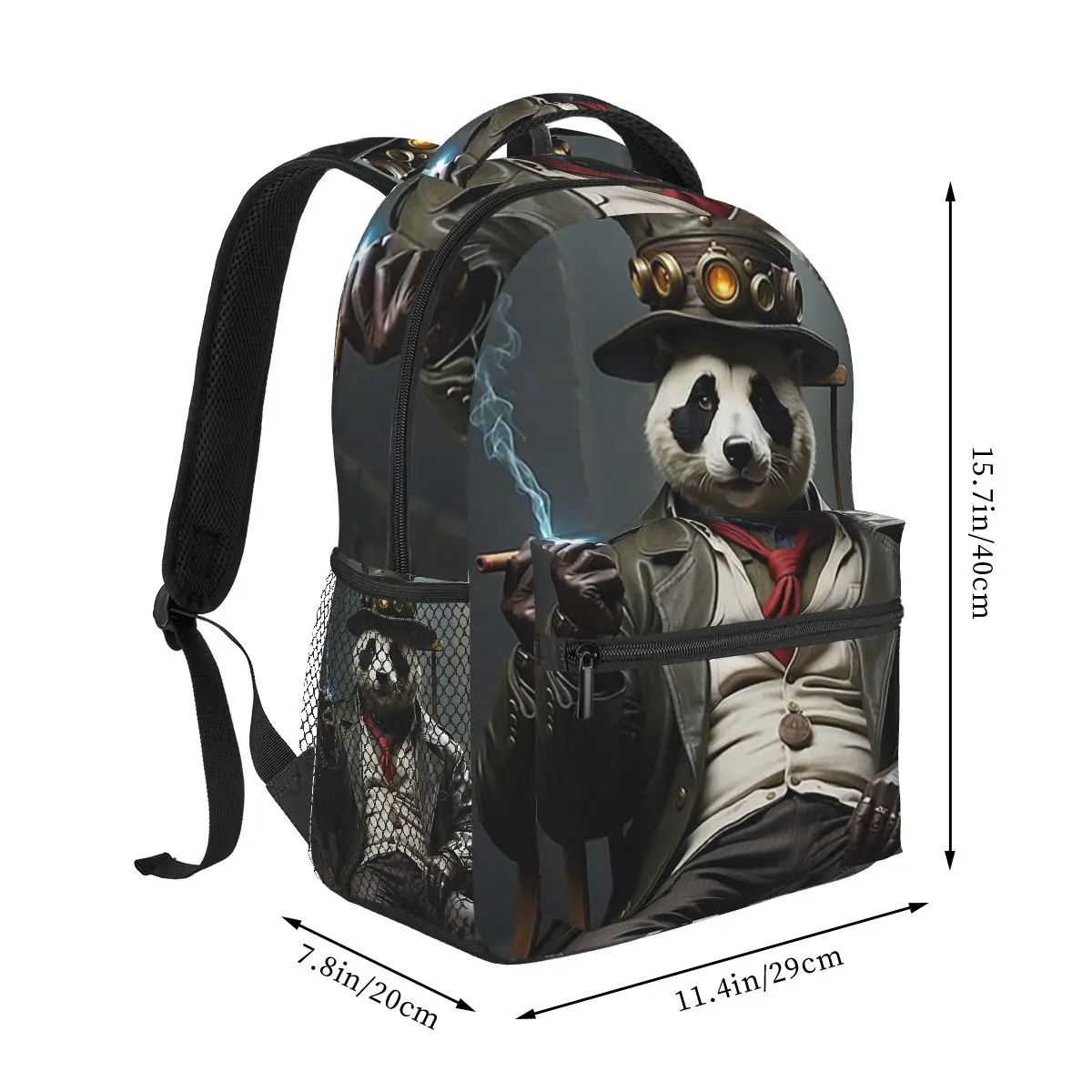 Korean Racoon Panda Smoking Backpack Hot Sale Daypack Large Capacity Kids BookBag School Bag Shoulder Bags for Men Women