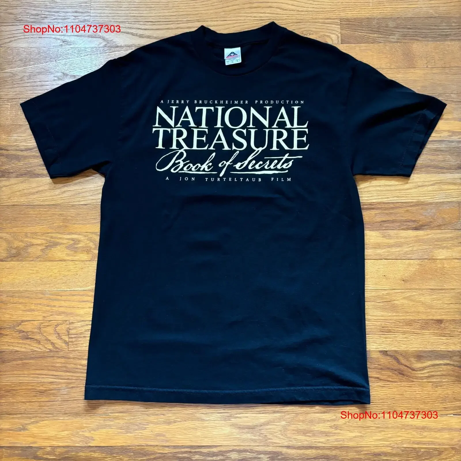 Camiseta de la película del libro del tesoro nacional de los secretos 2007 Nick Cage Mount Vernon Sz L ropa de diseñador lavada vintage versátil
